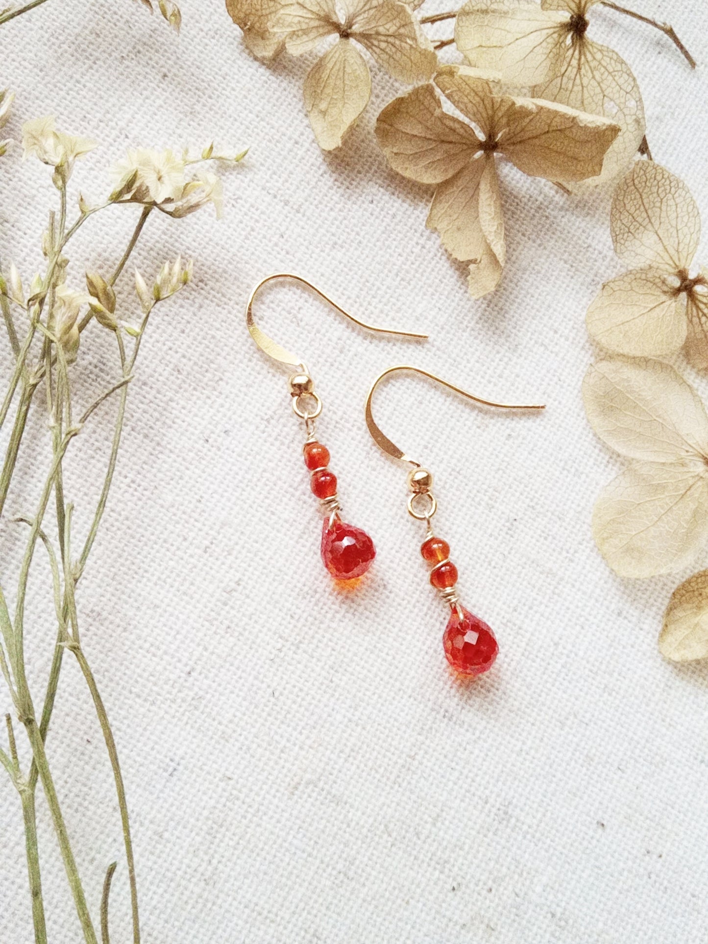 Carnelian and Gold Earrings E140034