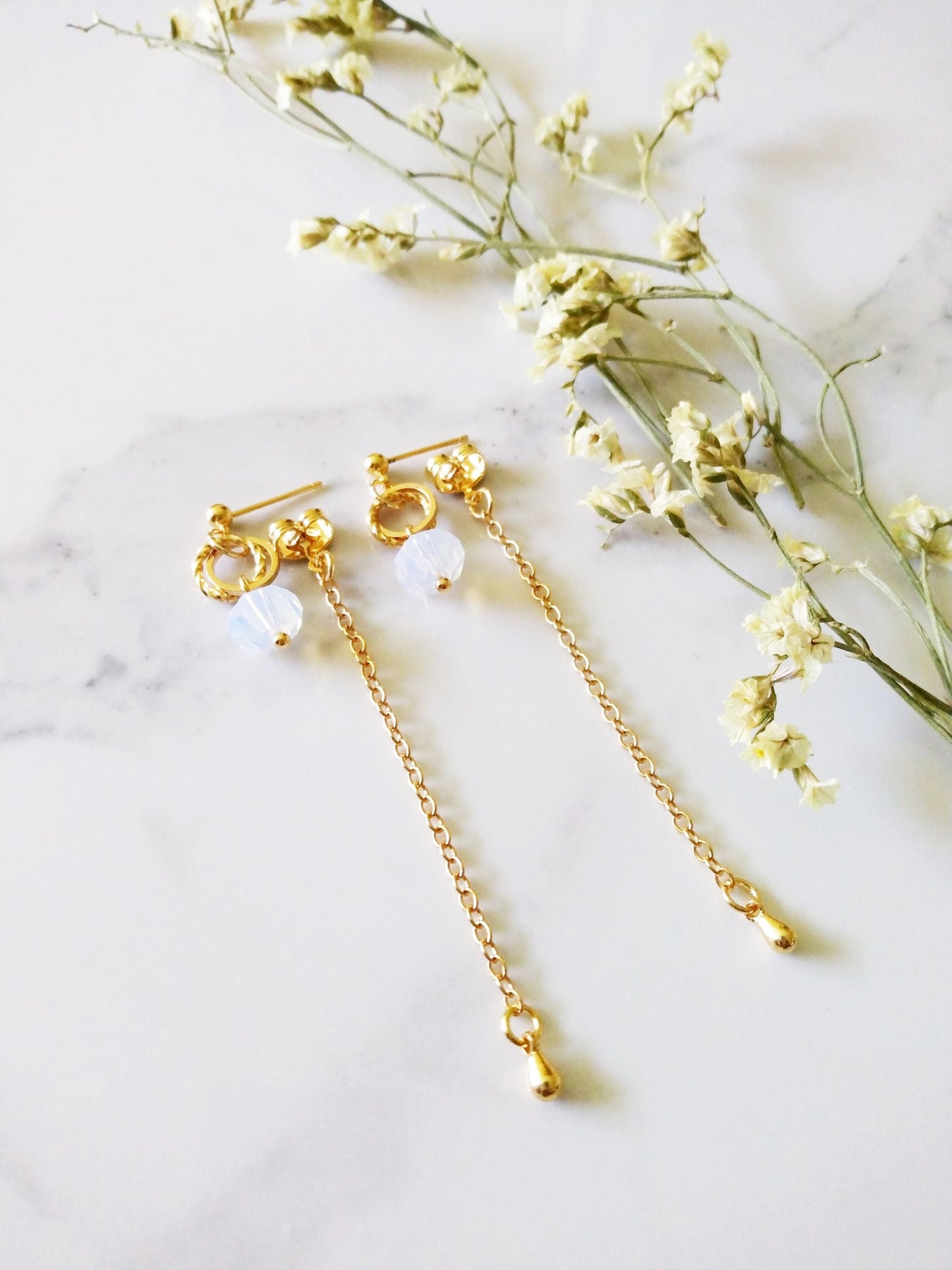 Austrian Opal Crystal Gold Filled Earrings E140106