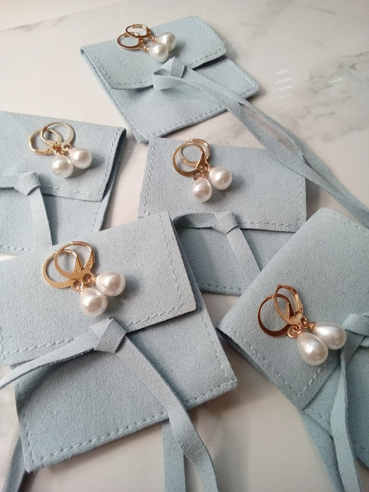 Bridesmaid Faux Pearl Teardrop Non Tarnish Gold Earrings E140183