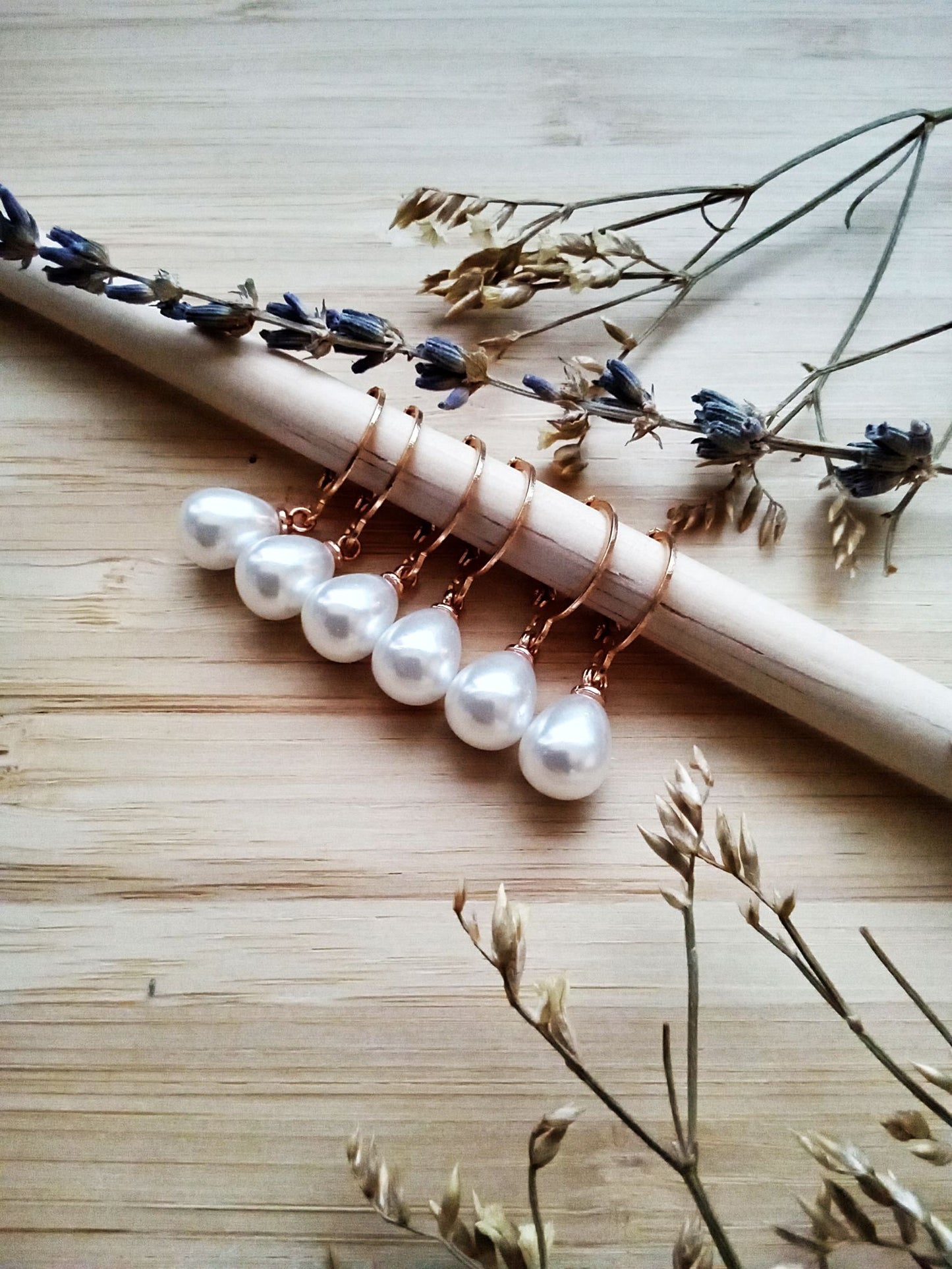 Bridesmaid Faux Pearl Teardrop Non Tarnish Gold Earrings E140183