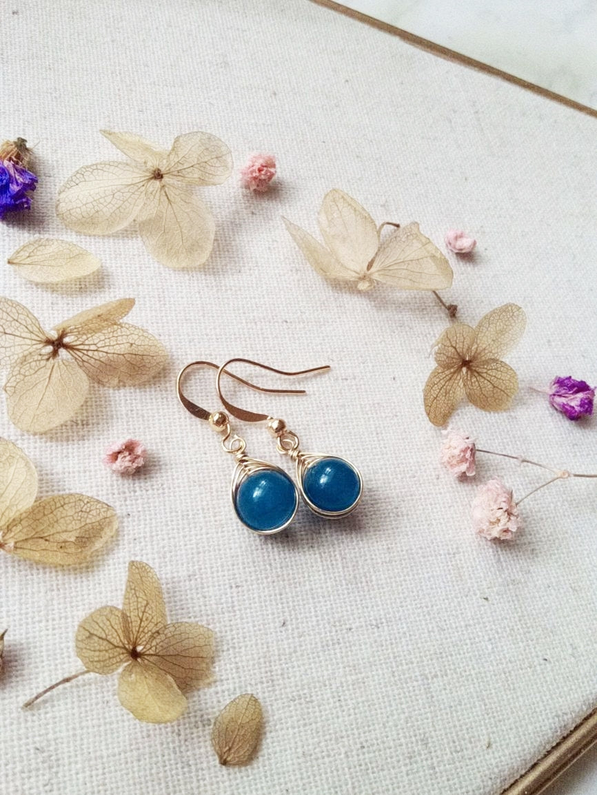 Beach Theme Something Blue Gold Filled Earrings E140011