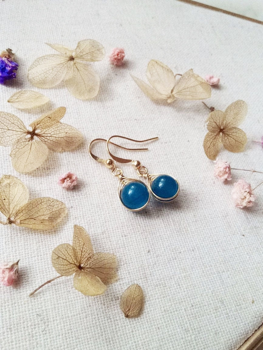 Beach Theme Something Blue Gold Filled Earrings E140011