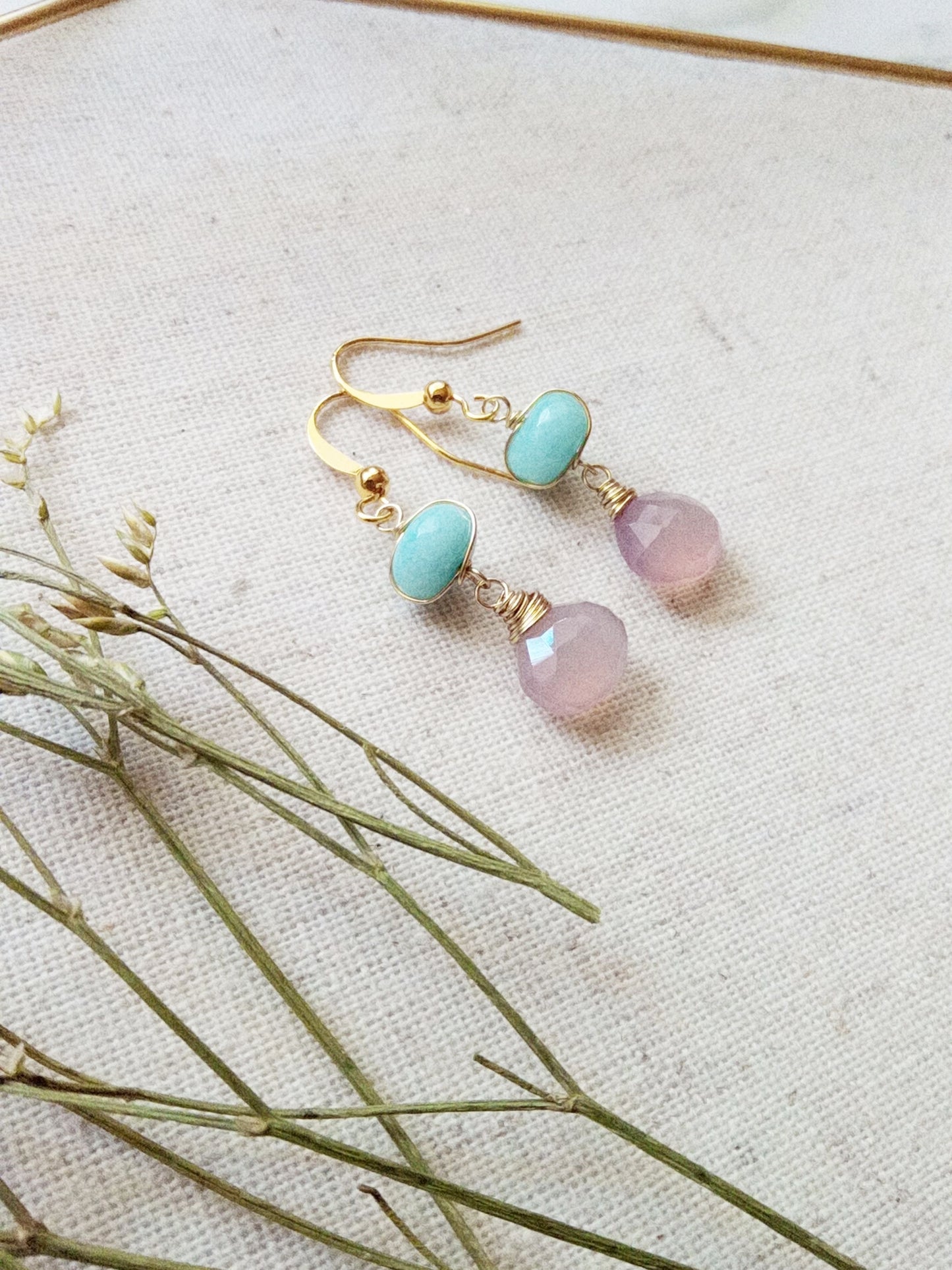 Candy Chalcedony Gold Filled Earrings E140013