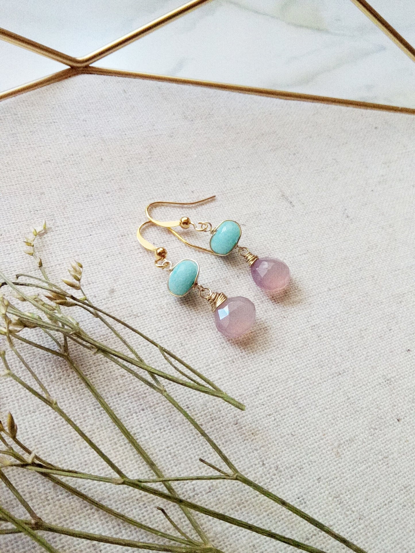 Candy Chalcedony Gold Filled Earrings E140013