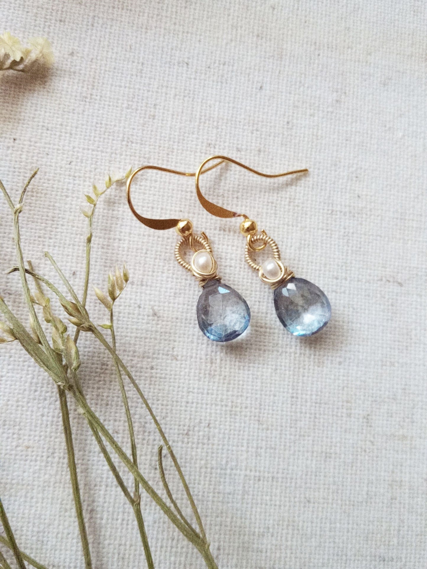 Beach Wedding Blue Mystic Topaz Gold Filled Earrings E140021