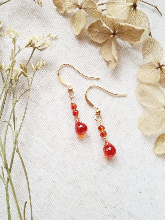 Carnelian and Gold Earrings E140034
