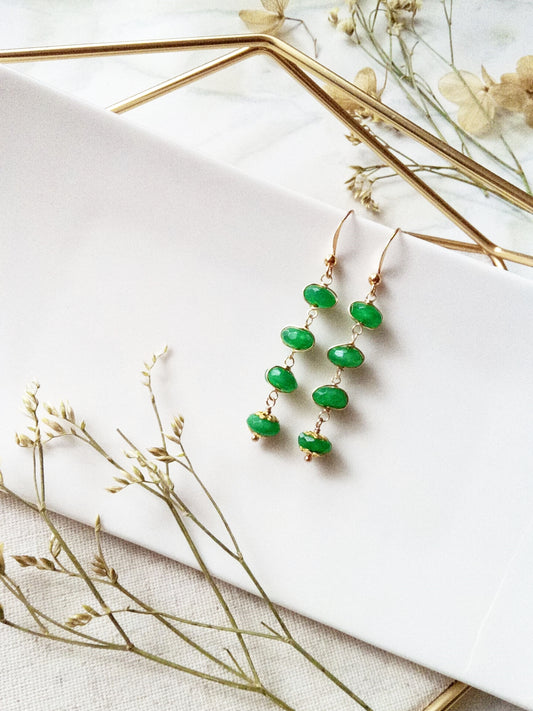 Green Onyx Gold Filled Earrings E140040