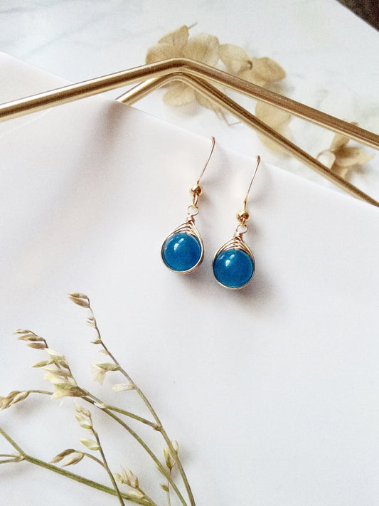 Beach Theme Something Blue Gold Filled Earrings E140011