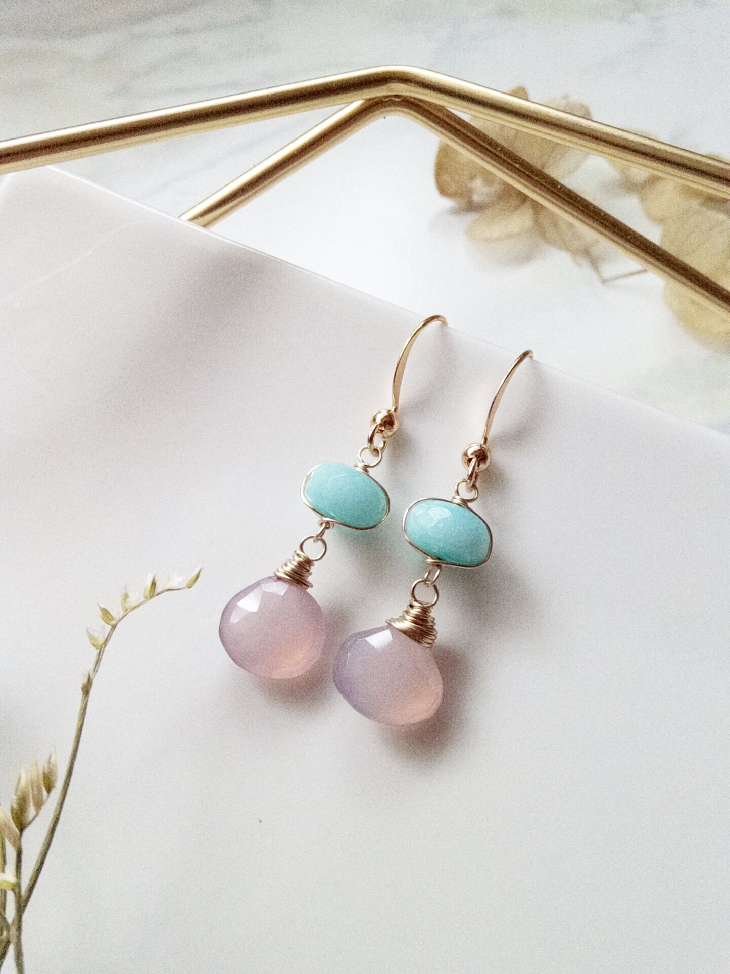 Candy Chalcedony Gold Filled Earrings E140013