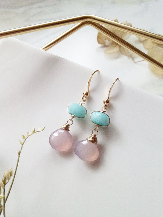 Candy Chalcedony Gold Filled Earrings E140013
