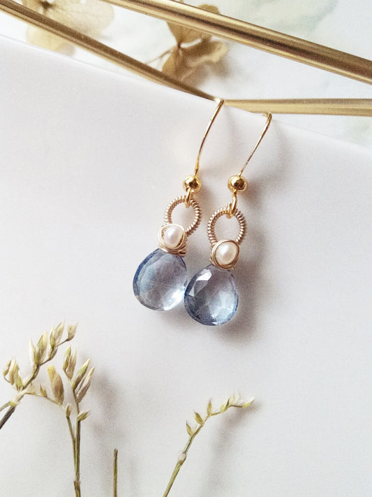 Beach Wedding Blue Mystic Topaz Gold Filled Earrings E140021