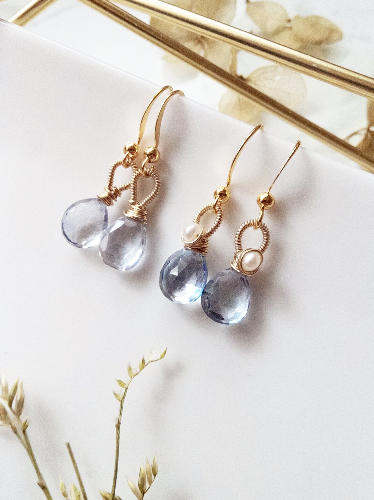 Something Blue Mystic Topaz Gold Filled Earrings E140020