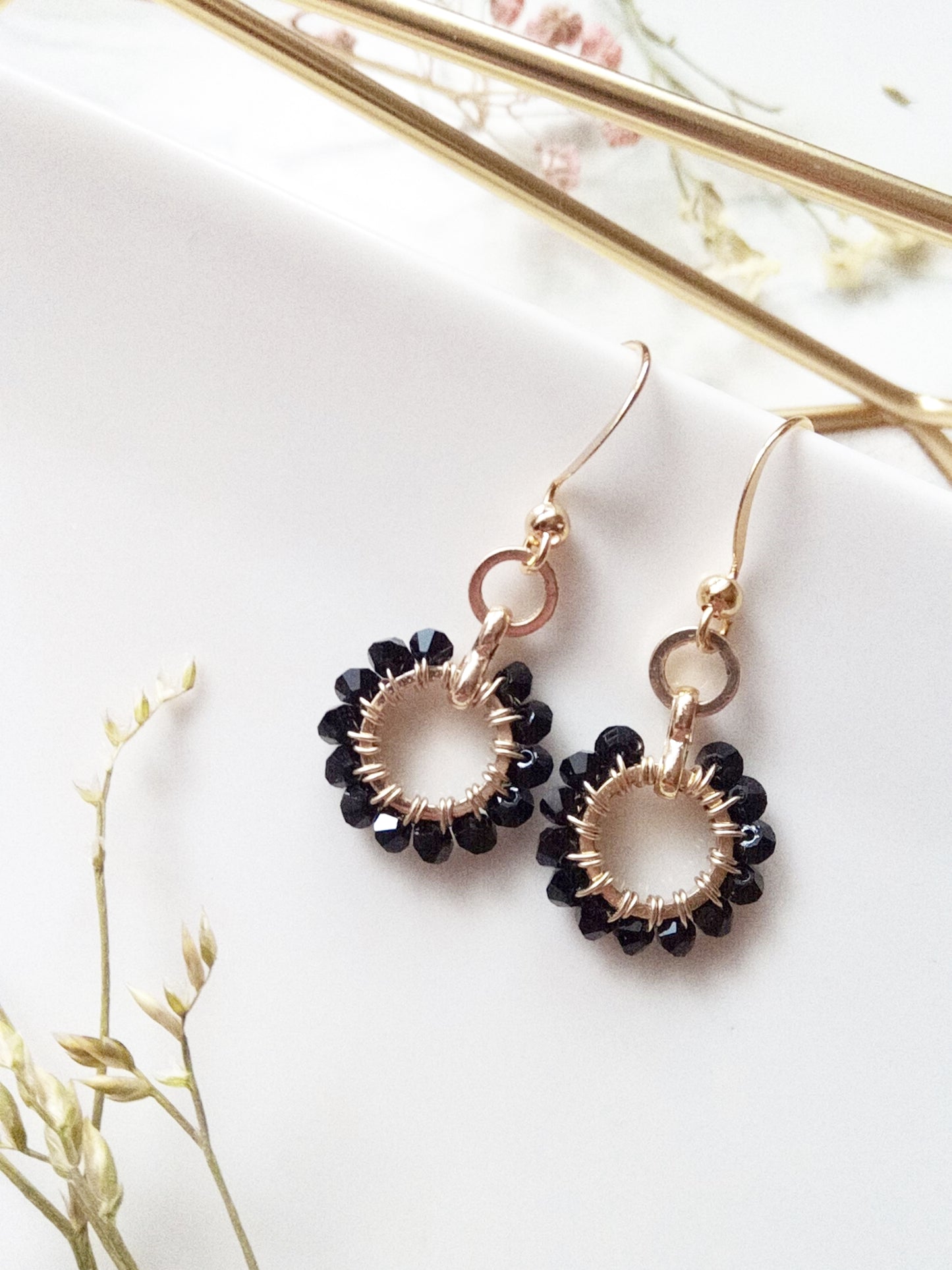 Black and Gold Filled Earrings E140067