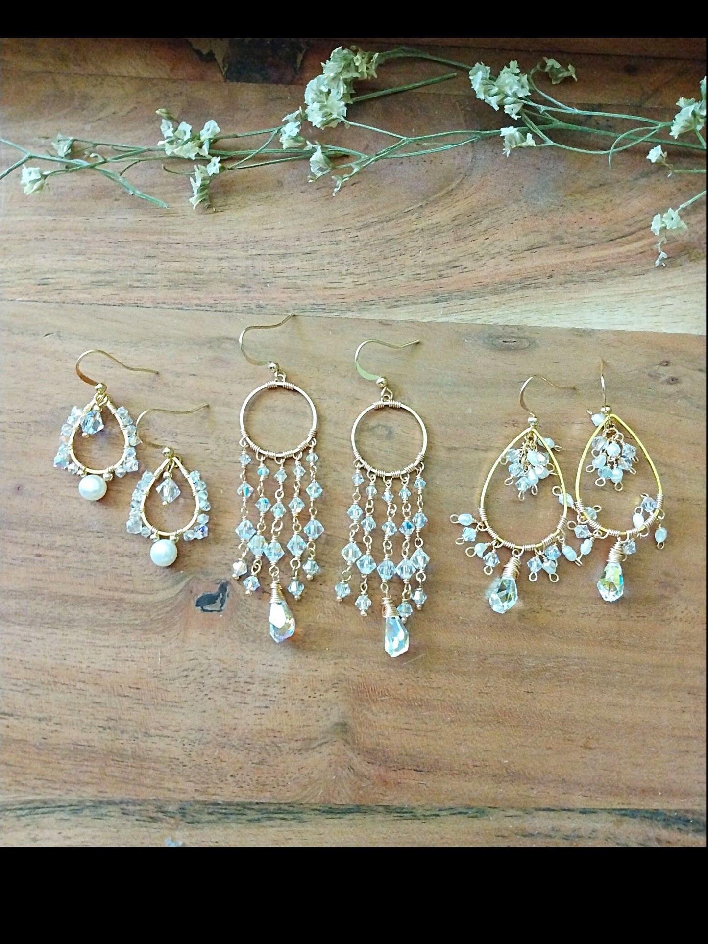 Austrian Aurora Borealis Crystal Gold Filled Earrings E140157