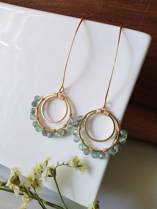 Beach Wedding Apatite Gemstones Gold Filled Earrings E140150